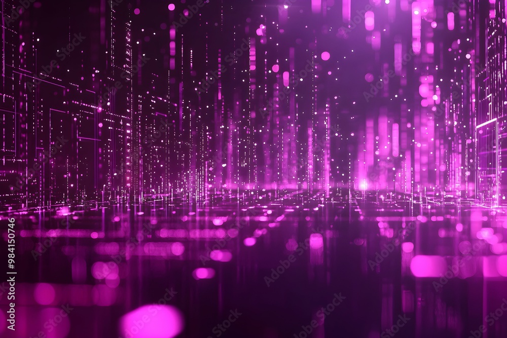 Flowing purple patterns create a serene landscape at dawn
