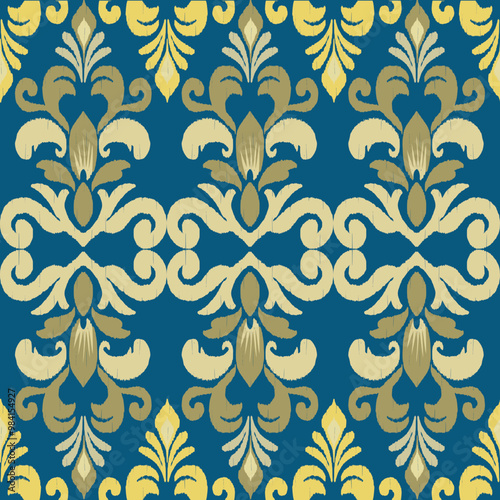 seamless pattern with luxury floral ornament. Traditional Arabic, Indian motifs. Oreintal Flora Damask Seamless pattern embroidery. Design for carpet,cover.wallpaper,wrapping,clothing,ceramic products