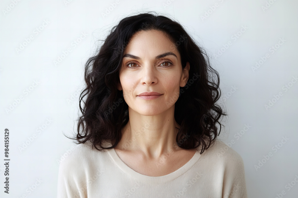 Professional Portrait of a Middle-Aged Hispanic Woman with a Warm Smile, Capturing Confidence and Elegance for Corporate and Business Profiles, Perfect for Leadership, Executive Roles Professional Portrait of a Middle-Aged Hispanic Woman with a Warm Smile, Capturing Confidence and Elegance for Corporate and Business Profiles, Perfect for Leadership, Executive Roles