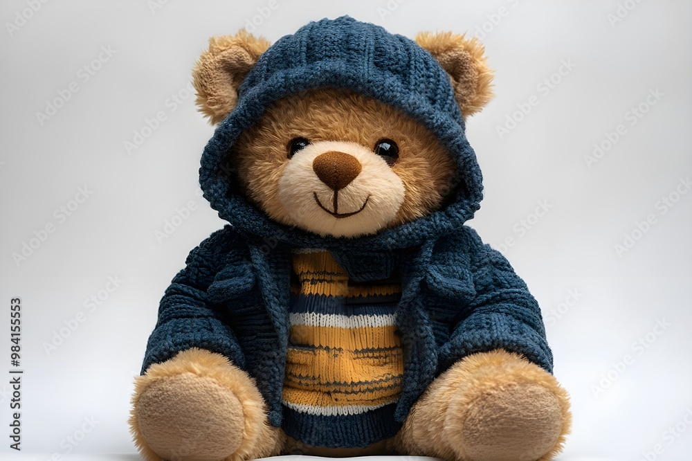 a stuffed bear wearing a hat and scarf
a stuffed bear wearing a hat and scarf