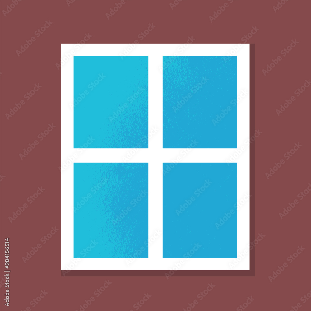 Window icon in flat style. Window on the wall. Vector illustration Window icon in flat style. Window on the wall. Vector illustration