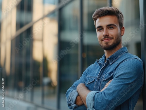 Modern Young Man Posing for Professional Portrait