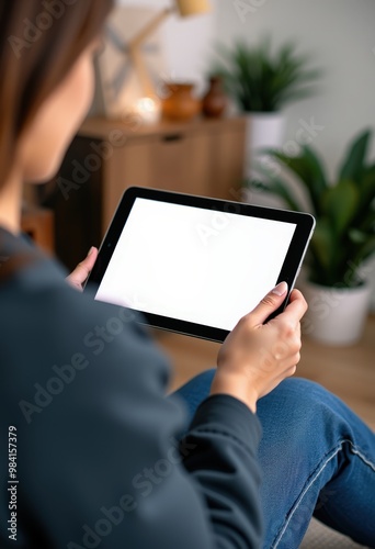 person using tablet computer