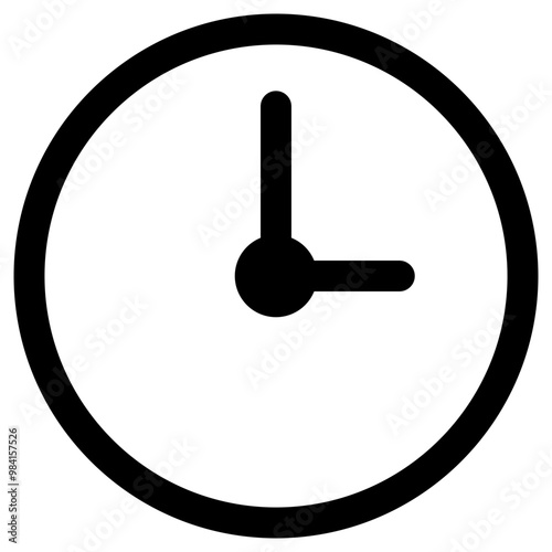 three o clock icon in STYLENAME. Simple time symbol vector illustration — pixel-perfect icon. photo