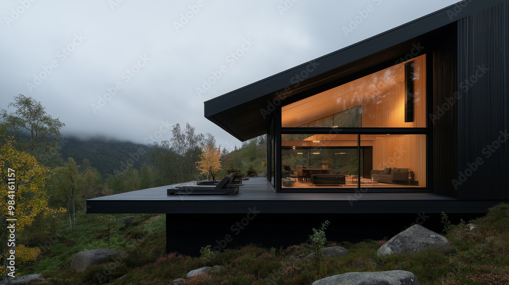 Fototapeta premium architect-designed house in scandinavia.