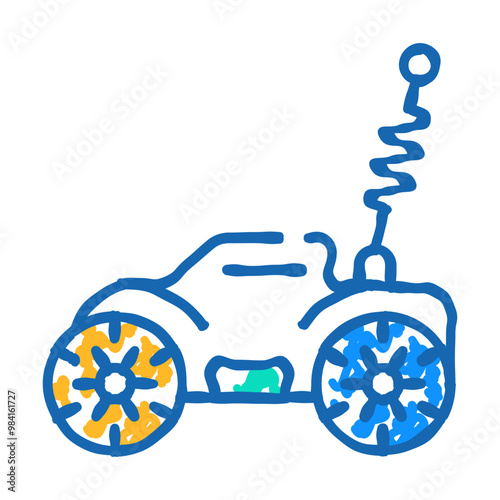 radio controlled car toy doodle icon sketch vector. radio controlled car toy sign. isolated symbol illustration
