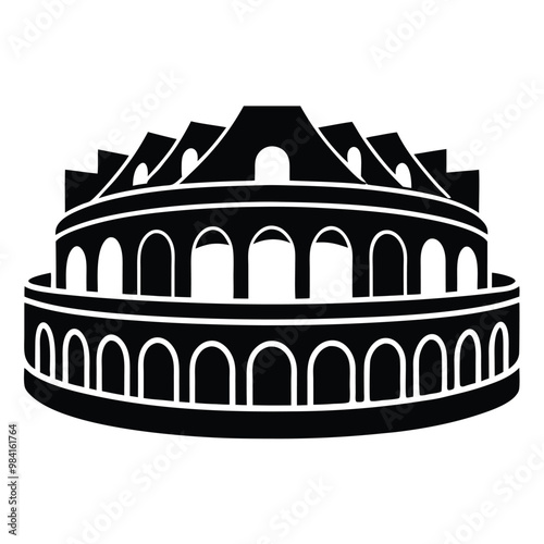 a black and white drawing of a roman structure with the word roman on it.