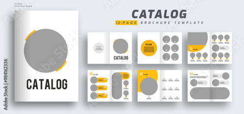 Product catalog template, Multipurpose company catalogue 12 page brochure template, Product catalog brochure design