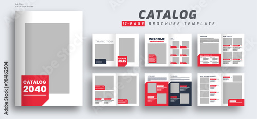 Product catalog template, Multipurpose company catalogue 12 page brochure template, Product catalog brochure design