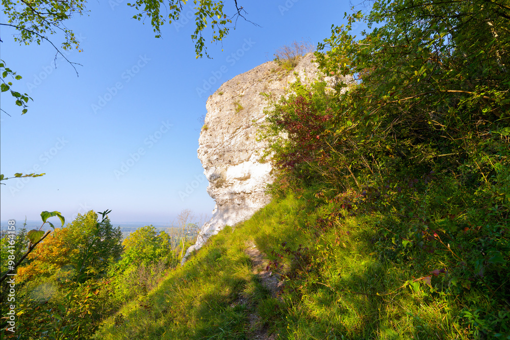 Fototapeta premium GR2 hiking path on the Andelys cliffs 