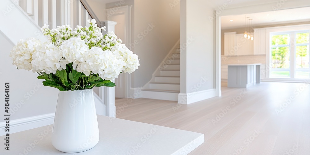 elegant flower vase on white table of luxury homes room elegant flower vase on white table of luxury homes room