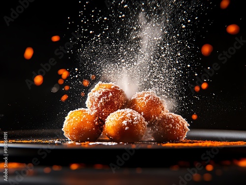 Oliebollen Dutch doughnut ice cream balls from Netherlands photo