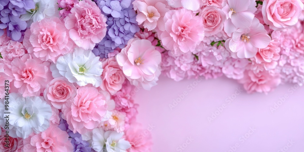 Gorgeous flowers placed in an elegant wall arrangement. Gorgeous flowers placed in an elegant wall arrangement.