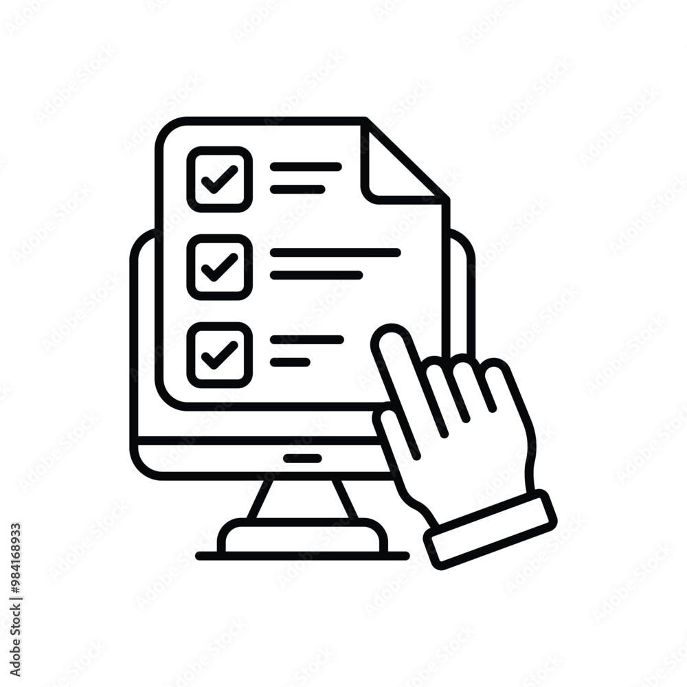 Online Survey vector icon stock illustration Online Survey vector icon stock illustration
