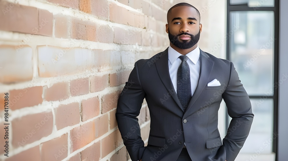 Confident Black Man in Professional Business Attire. Confident Black Man in Professional Business Attire.