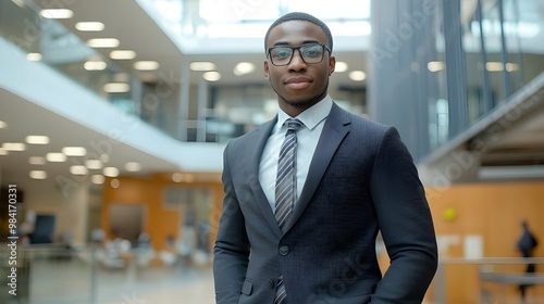 Confident Black Man in Professional Business Attire.