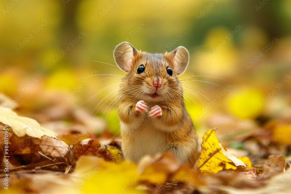 A wild animal in a autumn forest created with generative ai technology A wild animal in a autumn forest created with generative ai technology