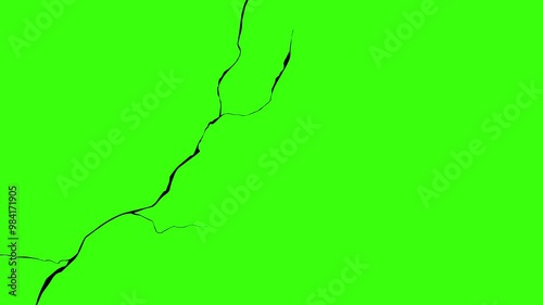 Green Screen cracks of wall, road cracks, floor cracks animation. cracks from different angles. Easy removed green screen. High resolution. 4k quality.