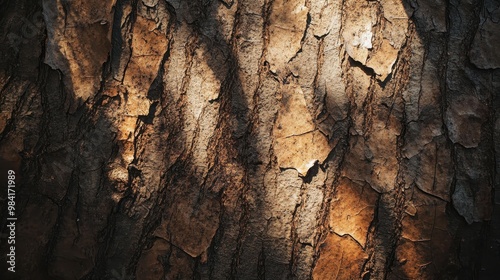 Rugged and Weathered Tree Bark in Warm Tones