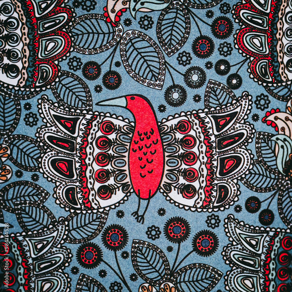 Arrière plan coloré avec motif graphique floral mandala coloriage
