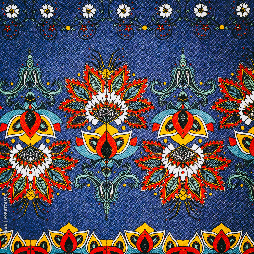 Arrière plan coloré avec motif graphique floral mandala coloriage