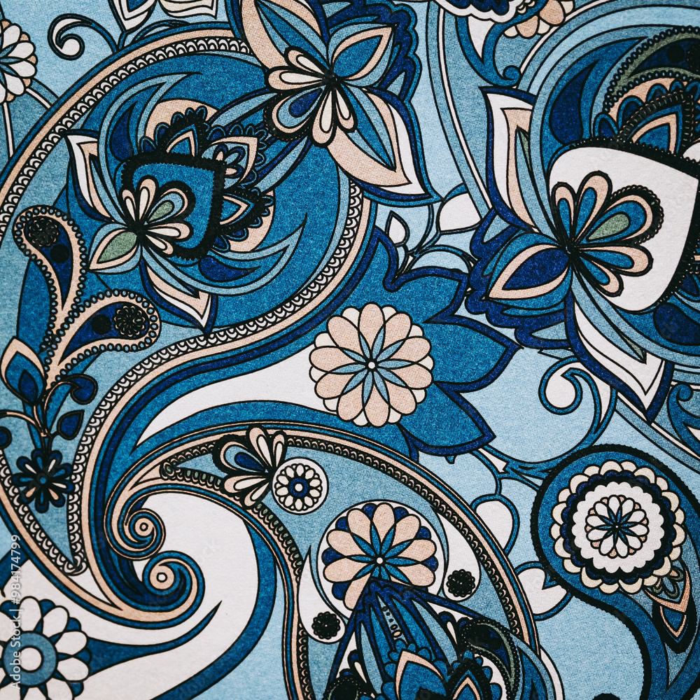Arrière plan coloré avec motif graphique floral mandala coloriage