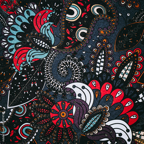 Obraz na płótnie Arrière plan coloré avec motif graphique floral mandala coloriage w salonie