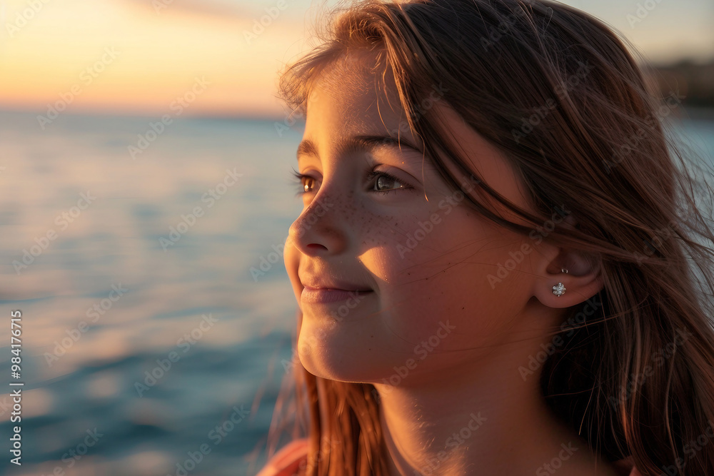 Sunset light and sea beach landscape generative AI Sunset light and sea beach landscape generative AI