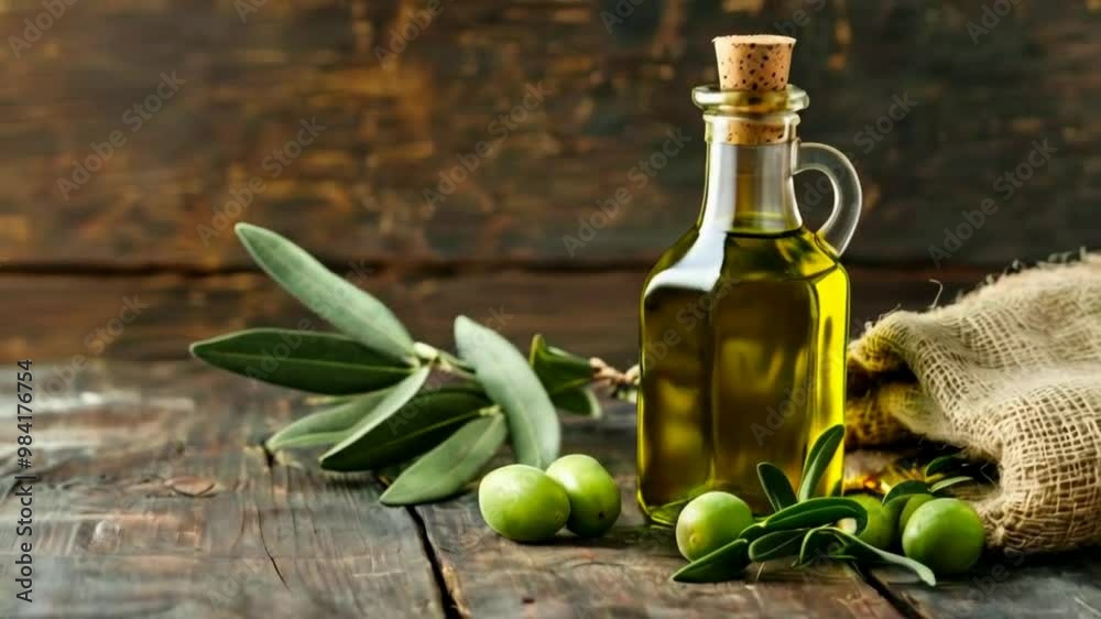Olive oil bottle. Olive oil contains monounsaturated fats, antioxidants, and vitamins that improve heart health, digestion, metabolism, and inflammation. Olive oil bottle. Olive oil contains monounsaturated fats, antioxidants, and vitamins that improve heart health, digestion, metabolism, and inflammation.