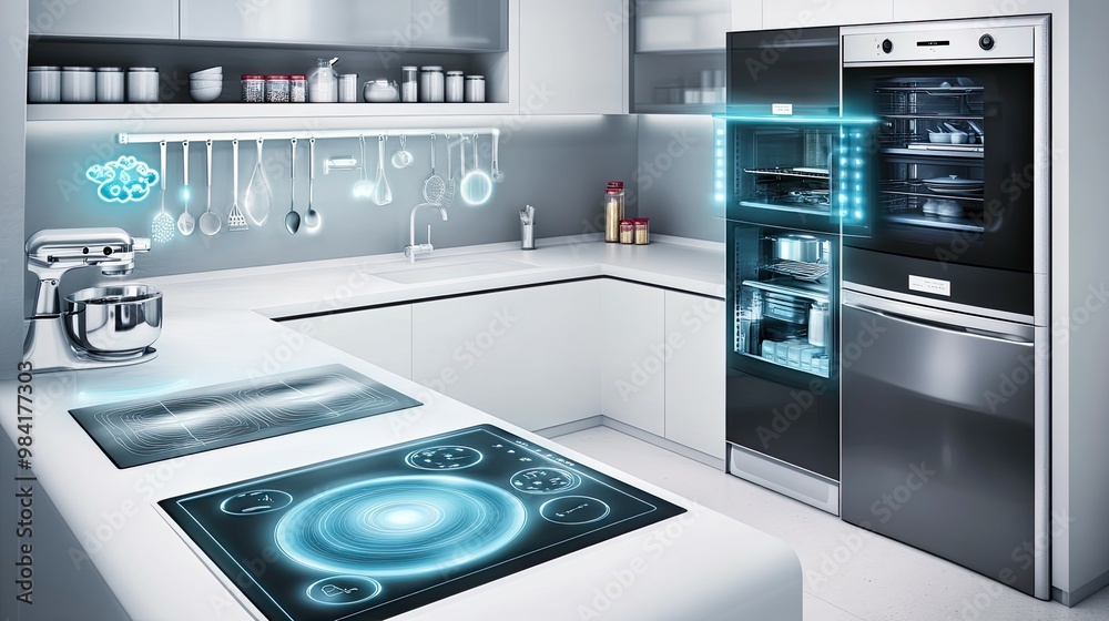 Modern Kitchen with Smart Appliances and Minimalist Design Modern Kitchen with Smart Appliances and Minimalist Design