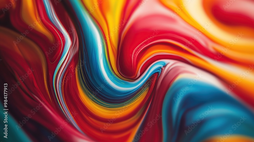 Obraz premium A vibrant swirl of colors creating an abstract, fluid design.