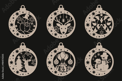 Christmas ornament design. celebration ball designs, merry Christmas design