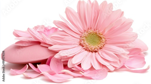 Pink ribbon symbol of cancer awareness. World Cancer Day concept.