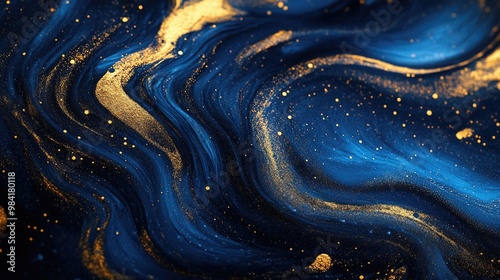 Astral Cosmos: Gold Swirls on Dark Background