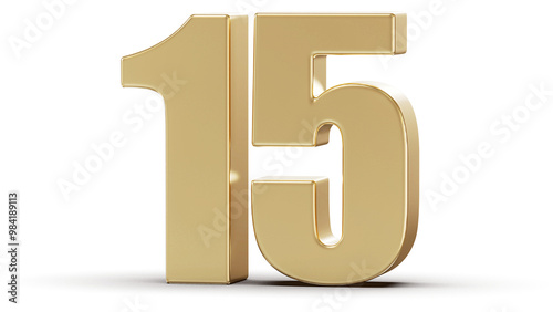 Golden 3D Number 15 photo