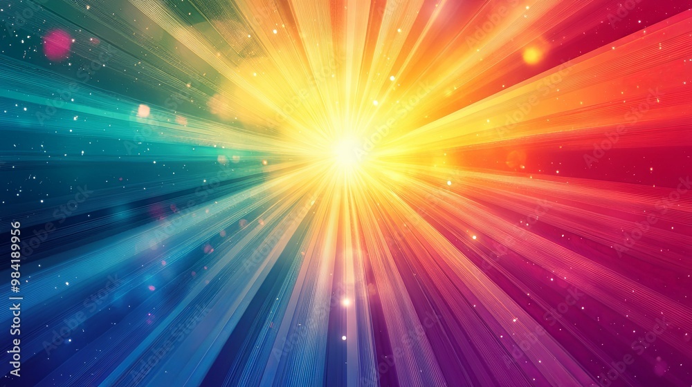 Abstract Background with Bright Light Rays and Bokeh Abstract Background with Bright Light Rays and Bokeh