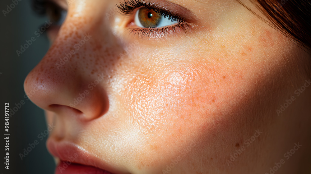 Closeup face of young girl with clean healthy skin. Skin care concept Closeup face of young girl with clean healthy skin. Skin care concept