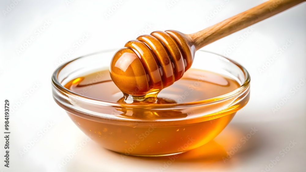 close-up of honey being scooped with a wooden dipper.
Healthy and delicious honey, perfect for various uses. close-up of honey being scooped with a wooden dipper.
Healthy and delicious honey, perfect for various uses.