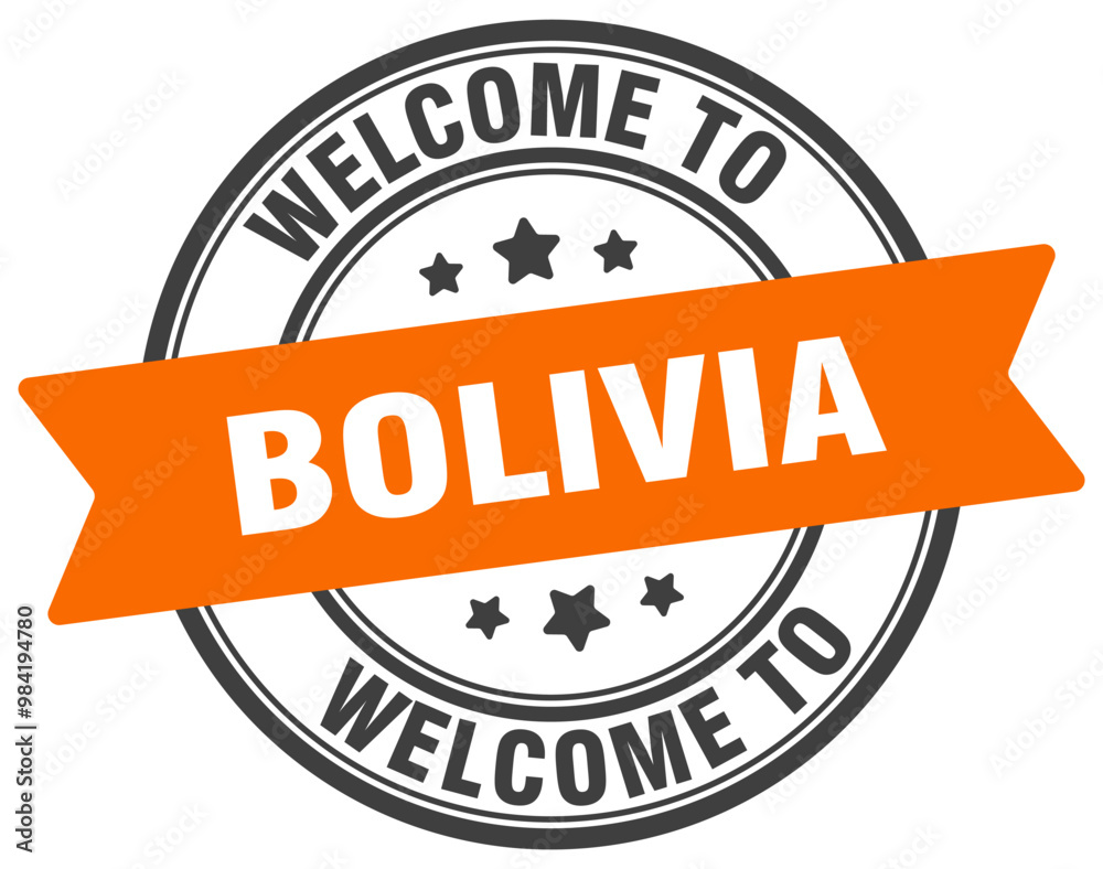 Fototapeta premium WELCOME TO BOLIVIA STAMP