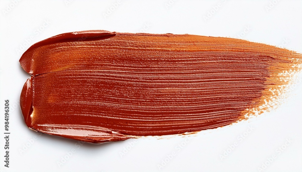 rust color oil brush stroke on white background rust color oil brush stroke on white background