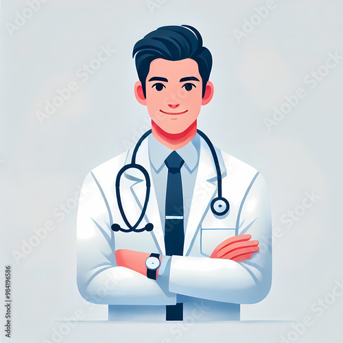 Confident Doctor with Stethoscope
 photo