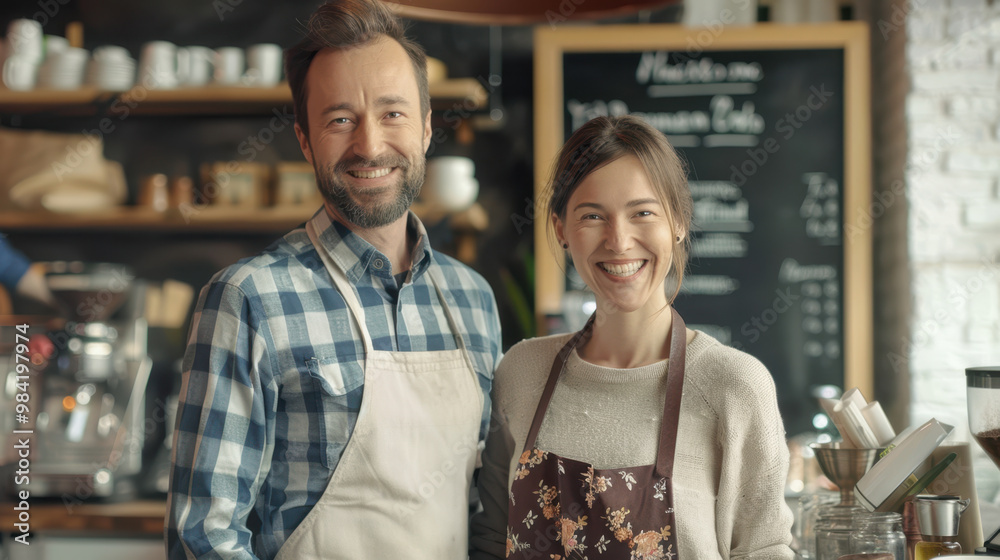 Obraz premium The Friendly Cafe Owners