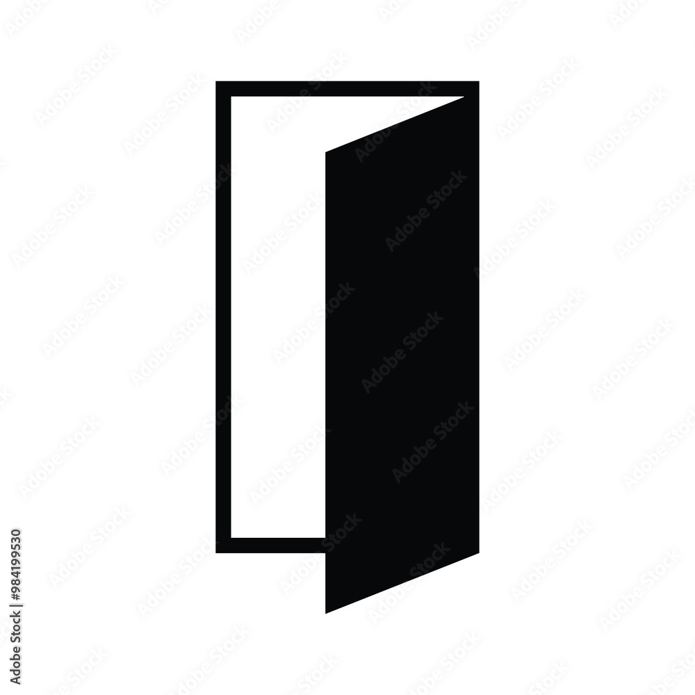 Minimalist Open Door Icon for Modern Design Projects Minimalist Open Door Icon for Modern Design Projects