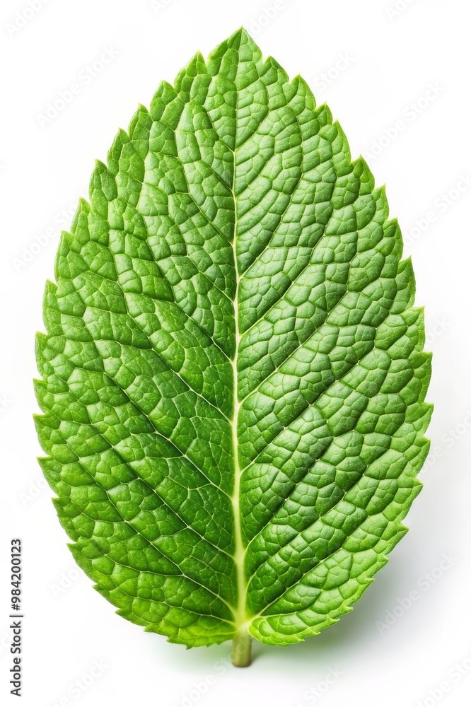 Fresh Spearmint Leaf Isolated on White Background - Herbal Plant Ingredient Fresh Spearmint Leaf Isolated on White Background - Herbal Plant Ingredient