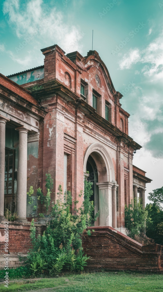 Obraz premium Historic Building with Architectural Detail and Nature