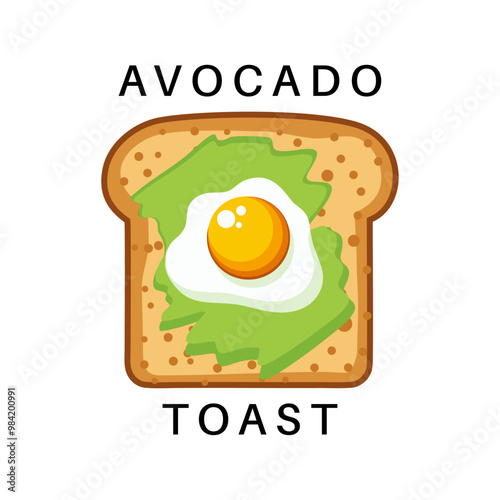 Avocado toast logo design vector healthy breakfast