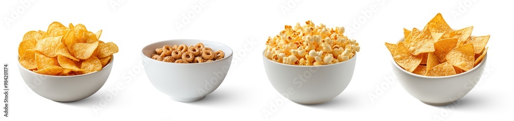 Snack bowl collection isolated on transparent background. Generative AI Snack bowl collection isolated on transparent background. Generative AI