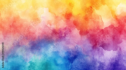 Vibrant Watercolor Abstract Background in Bright Colors