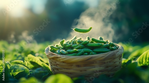 Beondegi South Korea steamed or boiled silkworm pupae often sold as street food in Seoul photo