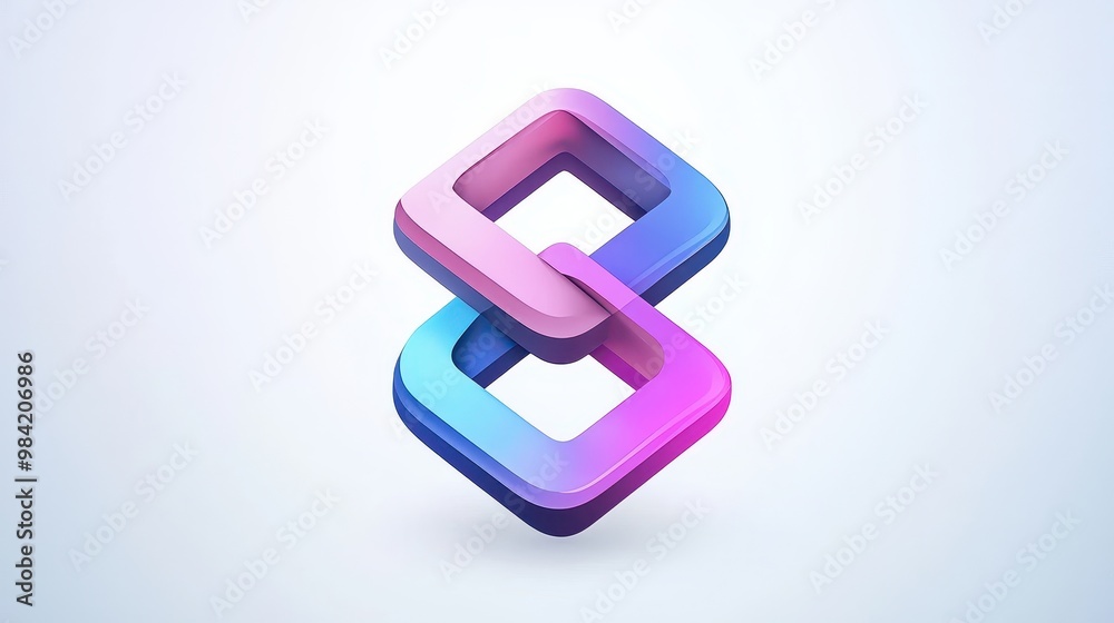 Modern Abstract 3D Link Design in Soft Colors Modern Abstract 3D Link Design in Soft Colors